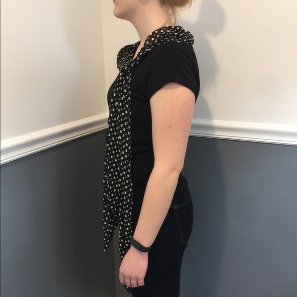 KATE HILL petite crop sleeve black shirt  size PM - Picture 3 of 4